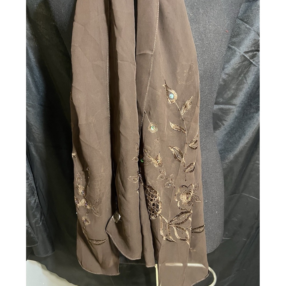 NWT GOLDEN FOLARD PARIS BROWN SCARF (2239)